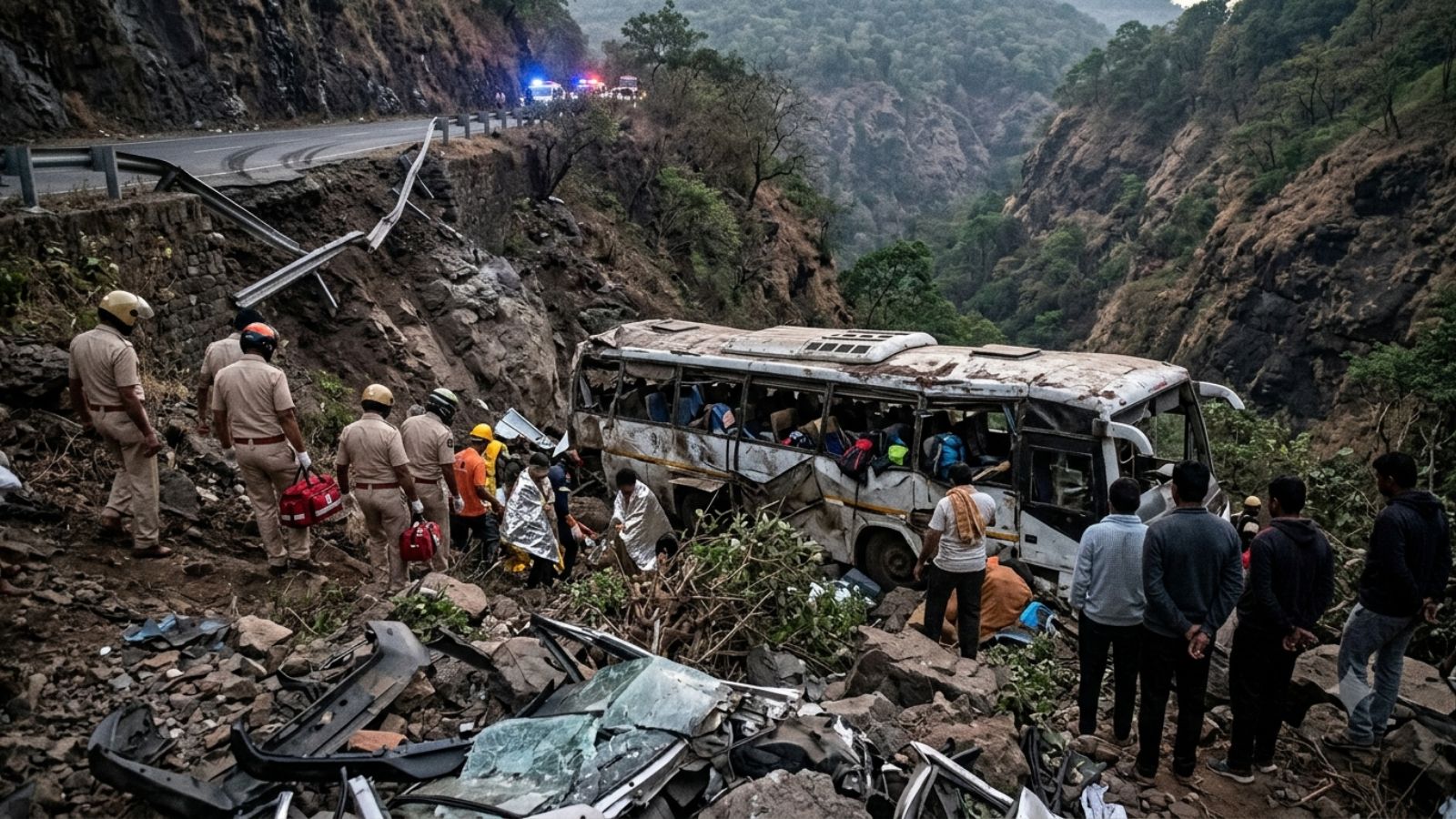 2 dead after Mumbai office trekkers’ bus falls 50 feet into Pune’s Pabe Ghat gorge | Pune News