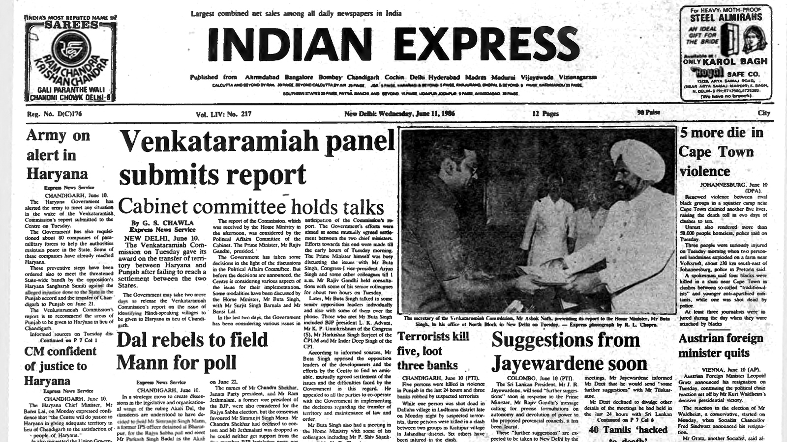 40 years ago June 11, 1986: Army on alert in Haryana