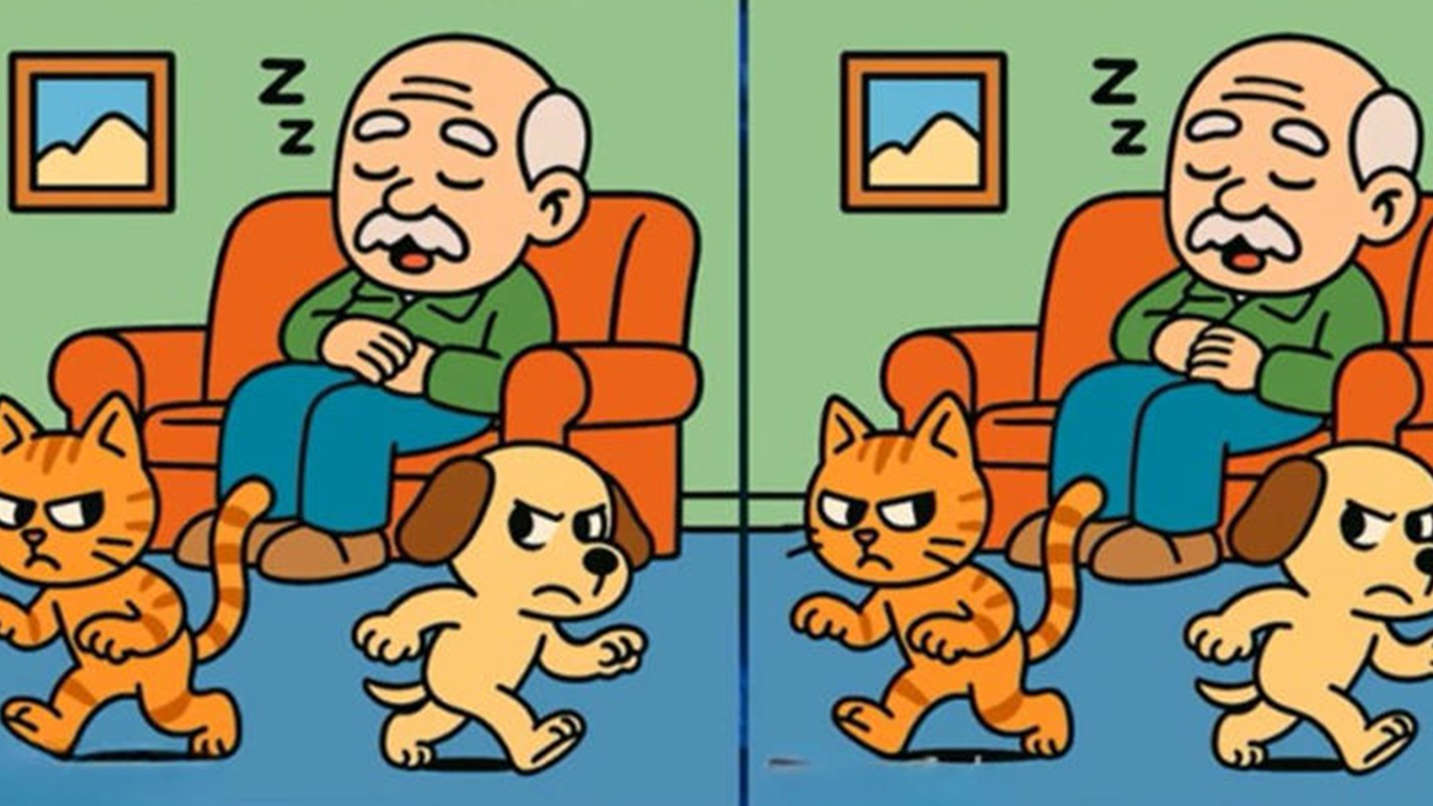 99% of People Miss a Detail in This Sleeping Grandpa Spot-the-Difference Puzzle