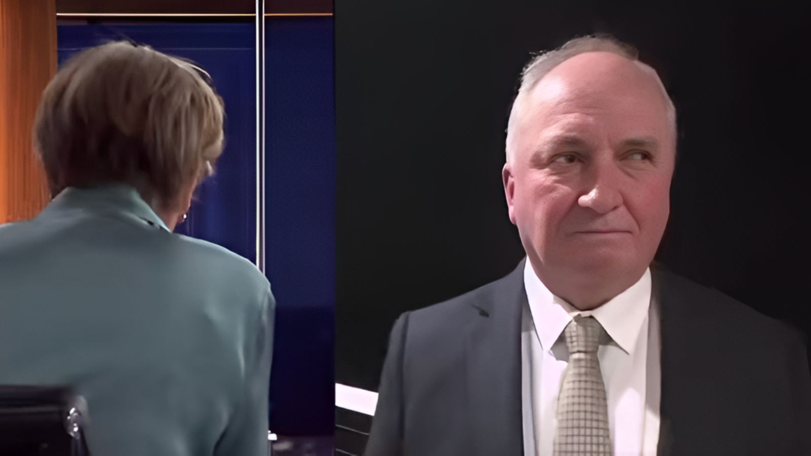 Australian politician Barnaby Joyce snaps at dog during live interview