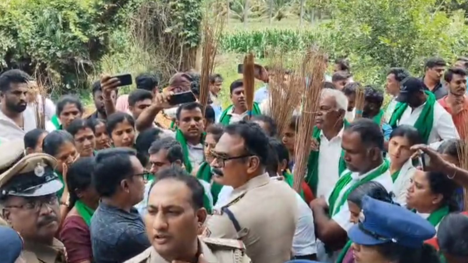 Villagers chase away Bidadi township survey officials with stones and brooms | Bangalore News