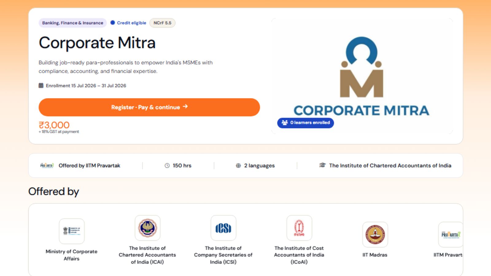 ICAI Corporate Mitra registration begins today: Where to apply, eligibility, important dates | Education News