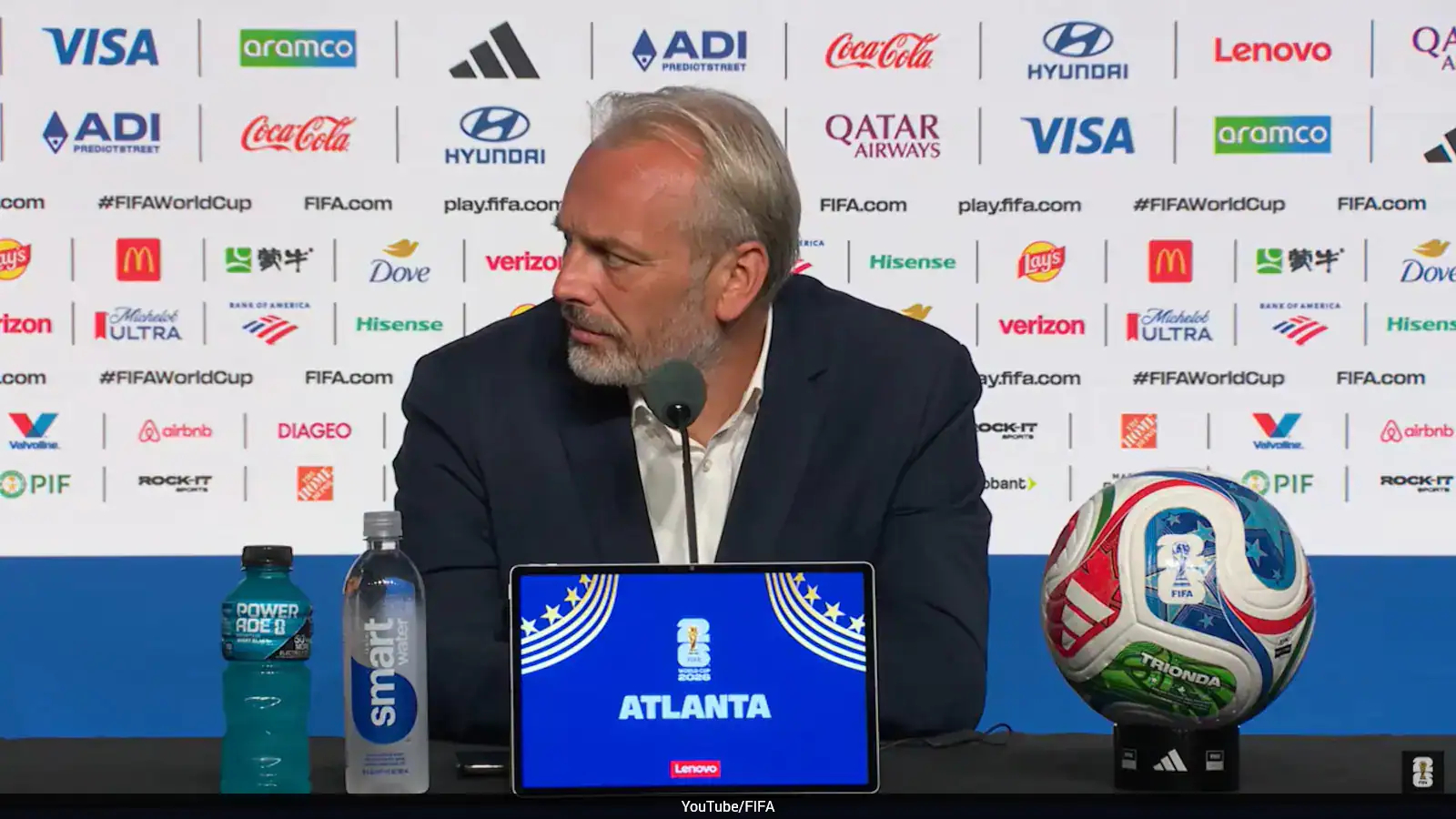Congo coach shocked by news of father’s death at press conference after World Cup exit