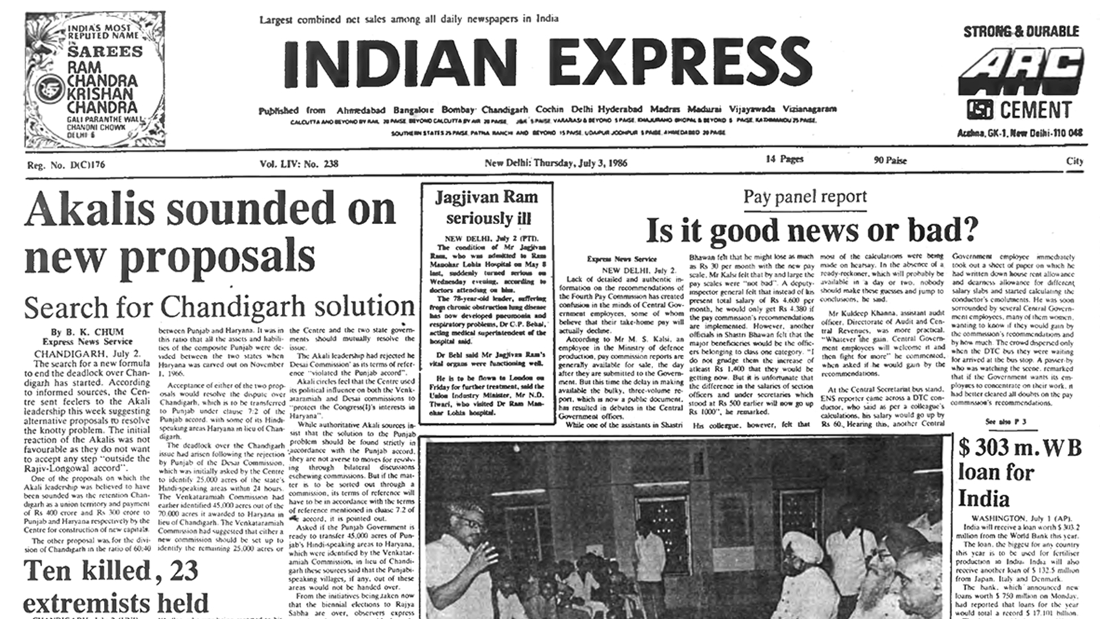 40 years ago July 3, 1986: Chandigarh deadlock ends